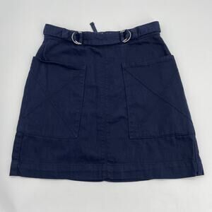 PILCRO AND THE LETTERPRESS By Anthro Womens Skirt Size 2 Blue Belted Mini Casual